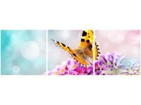 90 80CM OBRAZ T3 ELEM MOTYL KWIATKACH DRUK ŚCIENNY