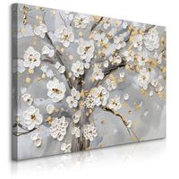 Obraz Ścienny Do Sypialni Kwiaty Abstrakcja Malarstwo Beton 120cm x 80cm