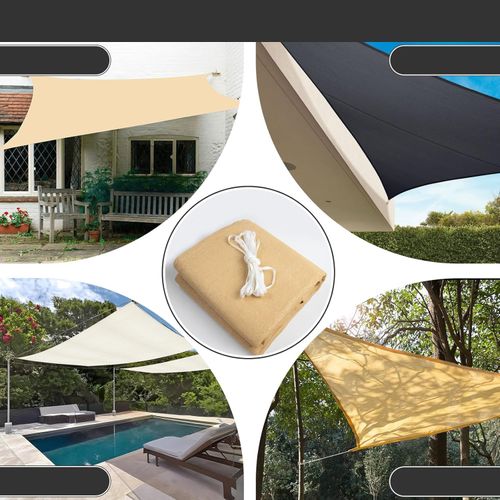 UŻYWANE Żagiel przeciwsłoneczny Sunnylaxx trójkątny 5x5x7 m kremowy UV na Arena.pl