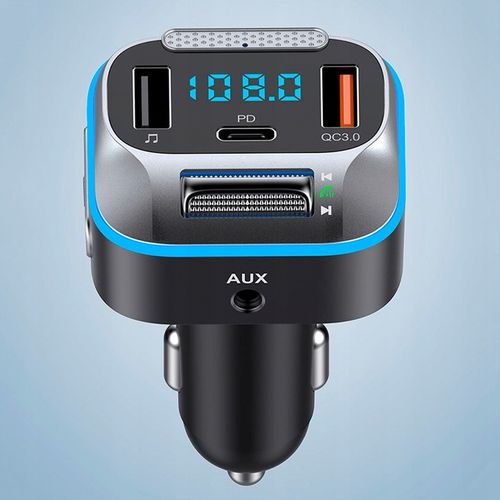 TRANSMITER ŁADOWARKA SAMOCHODOWA BLUETOOTH FM AUX JACK SAMOCHODOWY USB C na Arena.pl