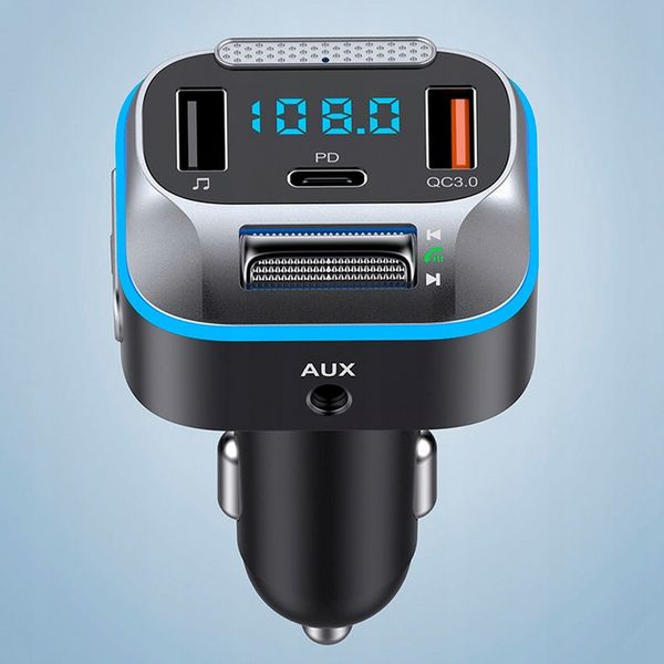 TRANSMITER ŁADOWARKA SAMOCHODOWA BLUETOOTH FM AUX JACK SAMOCHODOWY USB C zdjęcie 9