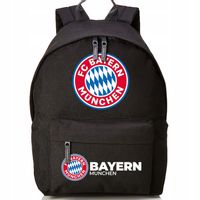 Plecak Szkolny Czarny BAYERN MUNCHEN Kluby Piłkarskie Piłkarze Sport Wzory