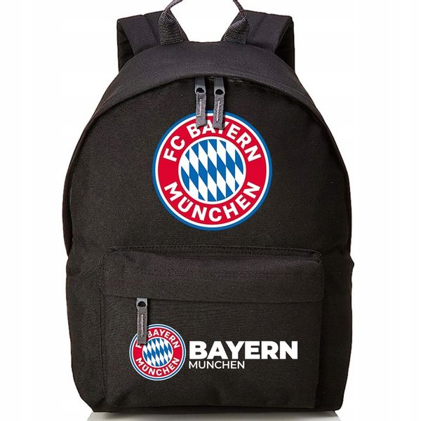 Plecak Szkolny Czarny BAYERN MUNCHEN Kluby Piłkarskie Piłkarze Sport
