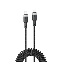 Kabel Acefast C14-03 USB-C - USB-C sprężynowy 480Mb/s 3A 1.2m - czarny