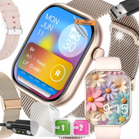 SMARTWATCH LEWER IPS Bluetooth IP67 złoty DAMSKI DOTYKOWY SPORTOWY PULS