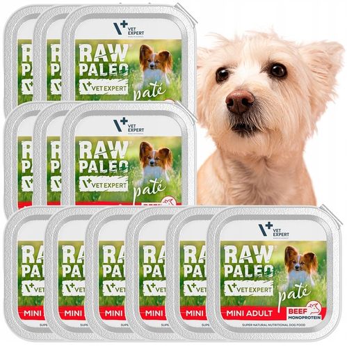 Mokra karma dla psów dorosłych małych ras wołowina Raw Paleo Pate 12x150g na Arena.pl