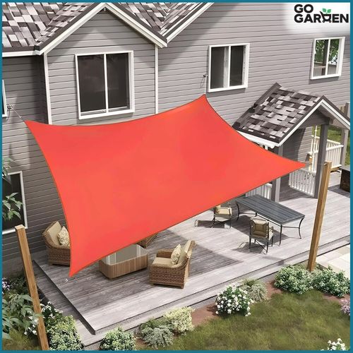 Markiza żagiel przeciwsłoneczny na taras do ogrodu UV słońce czerwony 4x3 m na Arena.pl