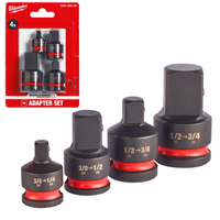 zestaw adapterów udarowych do nasadek - 4 szt 1/4'' 3/8'' 1/2''