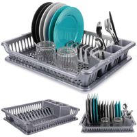 Suszarka na Naczynia Kuchenna Szara Ociekacz na Talerze Sztućce Kubki 46x37