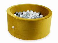 Suchy basen z piłeczkami 300 sztuk 90x40 Velvet zloty (białe, srebrne, perłowe, szare)