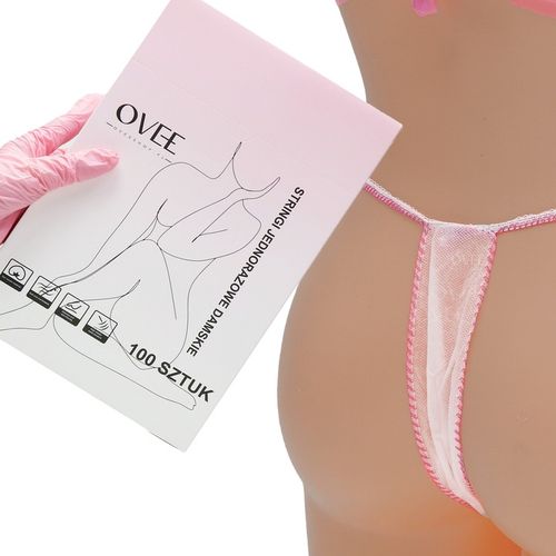 Włókninowe Stringi Majtki Jednorazowe Białe Damskie Masażu Zabiegów 100szt. na Arena.pl