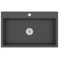 Ręcznie robiony zlew kuchenny, czarny, stal nierdzewna