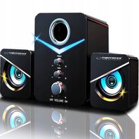 GŁOŚNIKI KOMPUTEROWE 2.1 PODŚWIETLENIE LED MOC 6W