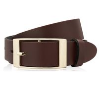 pasek damski skórzany brązowy 90 cm ze złotą klamrą paolo peruzzi