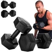 Zestaw Hantli Hantle Bitumiczne Ciężarki do Ćwiczeń Fitness Siłownia 2x 5kg