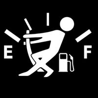 Naklejka Wlepa Empty Fuel Poziom w Zbiorniku Paliwo Śmieszny Ludzik Grafika