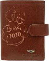 ZESTAW Portfel męski skórzany z GRAWEREM prezent dla taty ojca TWÓJ NAPIS