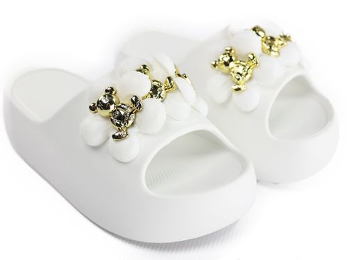 Białe klapki na platformie gumowe lekkie 40-41 na Arena.pl