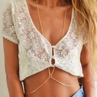 Biżuteria Łańcuszek BOHO do Stroju Kąpielowego Bikini dla Gwiazd Modny Gold