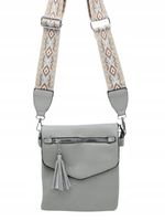 Erick Style - torebka listonoszka skóra ekologiczna pasek BOHO szary A0951