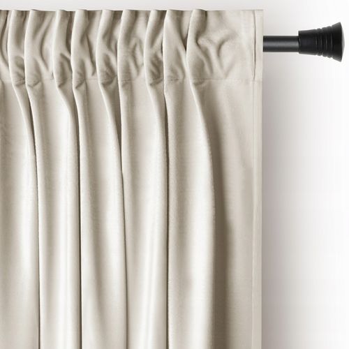 RESTILO Zasłona welurowa plus szarfa upi taśma wave multi 140x245 Jasny Beż na Arena.pl