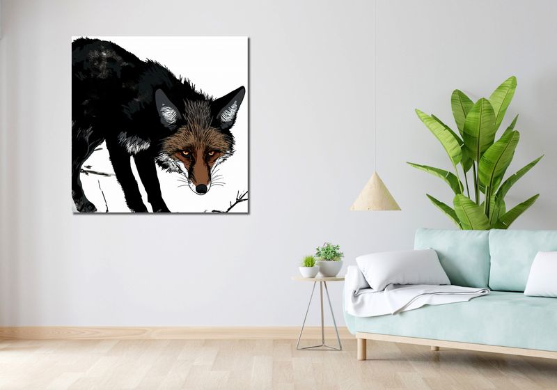 Obraz 100x100cm Nieufny Lis zdjęcie 2