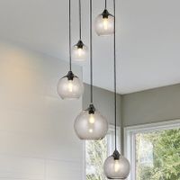 Wisząca LAMPA skandynawska TANESHA 6440 Rabalux loftowa OPRAWA szklany ZWIS kaskada kule balls metaliczna czarna