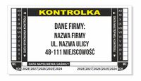 Naklejka kontrolna kontrolka na gaśnicę 125 szt. TWOJE DANE