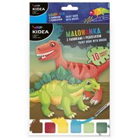 malowanka z farbkami i pędzelkiem dinozaury 1935