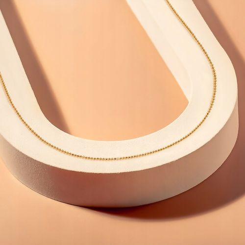 Łańcuszek Srebro pr 925 Złote Kuleczki Naszyjnik dla Dzieci Prezent | 50 cm na Arena.pl