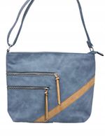 Paola Bags - torebka worek kieszonki na zamek niebiesko-brązowy 5578-124