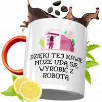 Kubek Pomarańczowy Dla Pracownika Prezent Z Nadrukiem Ze Zdjęciem