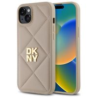 dkny dkhcp15mpqdsle iphone 15 plus 6.7  beżowy/beige quilted stack logo