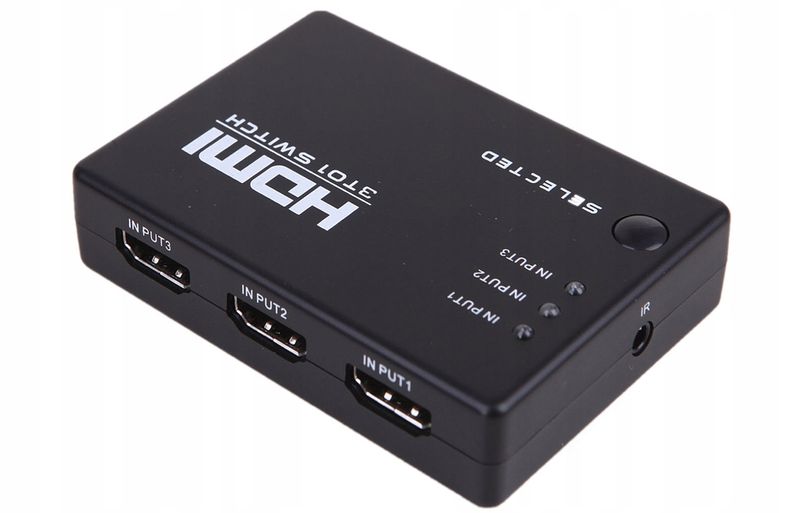 ROZDZIELACZ HDMI 3 PORTOWY + PILOT ROZGAŁĘŹNIK HQ zdjęcie 3
