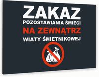 Tabliczka znak informacyjny 40x30 Antracyt ZAKAZ POZOSTAWIANIA ŚMIECI