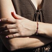 Bransoletka znak zodiaku skorpion - mix kamieni i srebro złocone