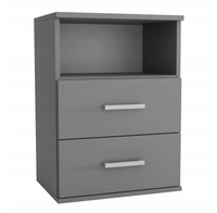 SZAFKA NOCNA Z SZUFLADAMI GRAFITOWA 48x65 nowoczesna szafka do sypialni