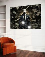 Obraz 70x50 motywacyjny crypto maska bitcoin art