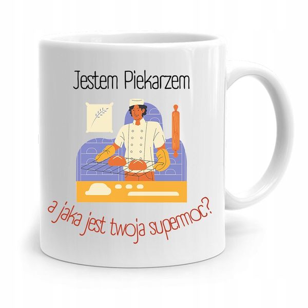 Kubek Prezent Dla Piekarza Jestem Piekarzem Z Nadrukiem Ze Zdjęciem zdjęcie 1