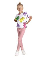 Legginsy dziewczęce grube pudrowy róż 110 YOCLUB