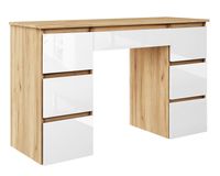 biurko MEGAN B3 DĄB ZŁOTY/BIAŁE FRONTY POŁYSK szkolne dla dziecka