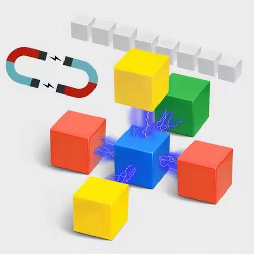 Klocki magnetyczne edukacyjne KOSTKI SZEŚCIANY Zestaw 64 el. magnesy na Arena.pl