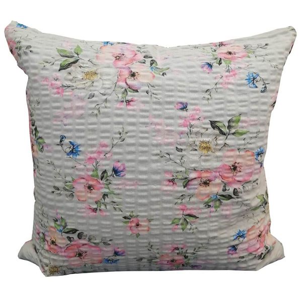 Poszewka z kory 40x40 wzór polne róże na szarym tle zdjęcie 1