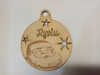 Bombka 9 cm ze sklejki "Grawerowany Mikołaj" z imieniem