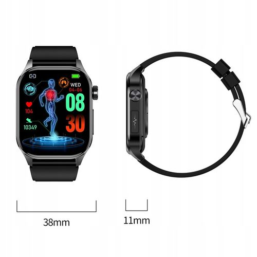 SMARTWATCH ZEGAREK DAMSKI EKG GLUKOZA CIŚNIENIE TEMPERATURA ROZMOWY MENU PL na Arena.pl