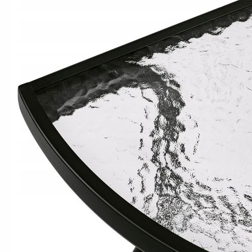 Stolik Metalowy Półokrągły ze Szklanym Blatem Hartowanym do Balkonu Taras na Arena.pl