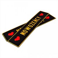 Ślubne tablice rejestracyjne NOWOŻEŃCY, aluminiowe, tłoczone