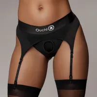 ouch! wibrujące stringi z regulowanymi podwiązkami m/l czarne