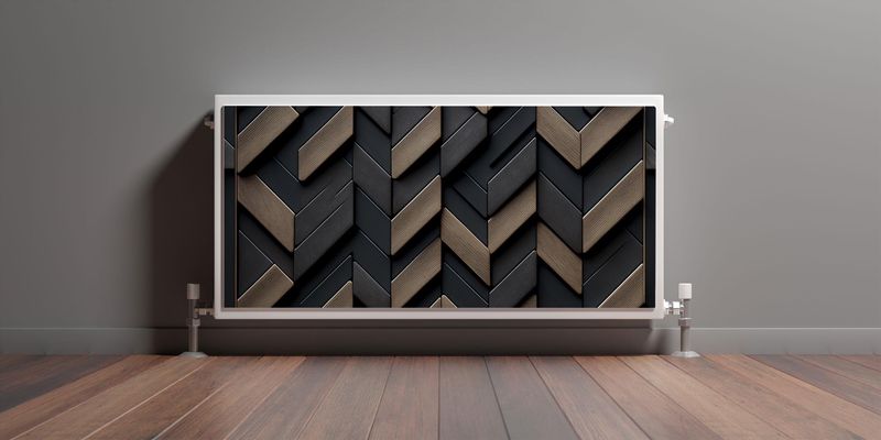 Magnetyczna MASKOWNICA Kaloryfera Drewno Abstrakcja Efekt 3D 110cm x 60cm zdjęcie 3