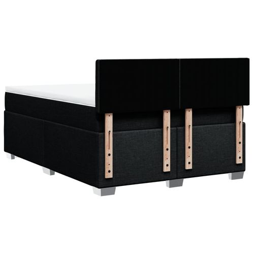 Łóżko kontynentalne z materacem, czarne, tkanina 140x200 cm na Arena.pl